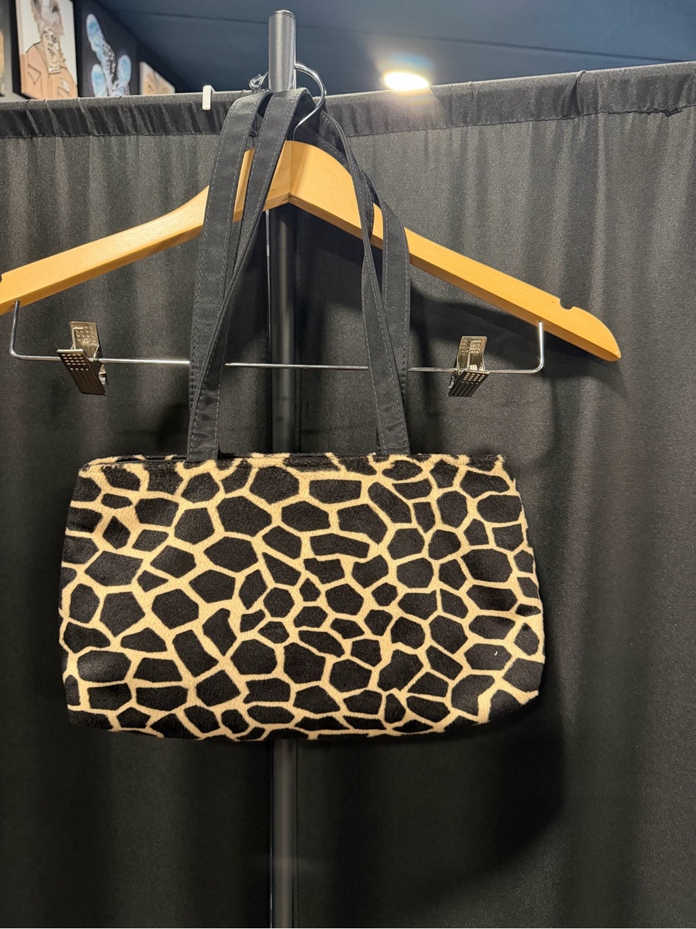 Y2K Giraffe Print Tote Bag in Black and Cream - Stylish Everyday Carry
